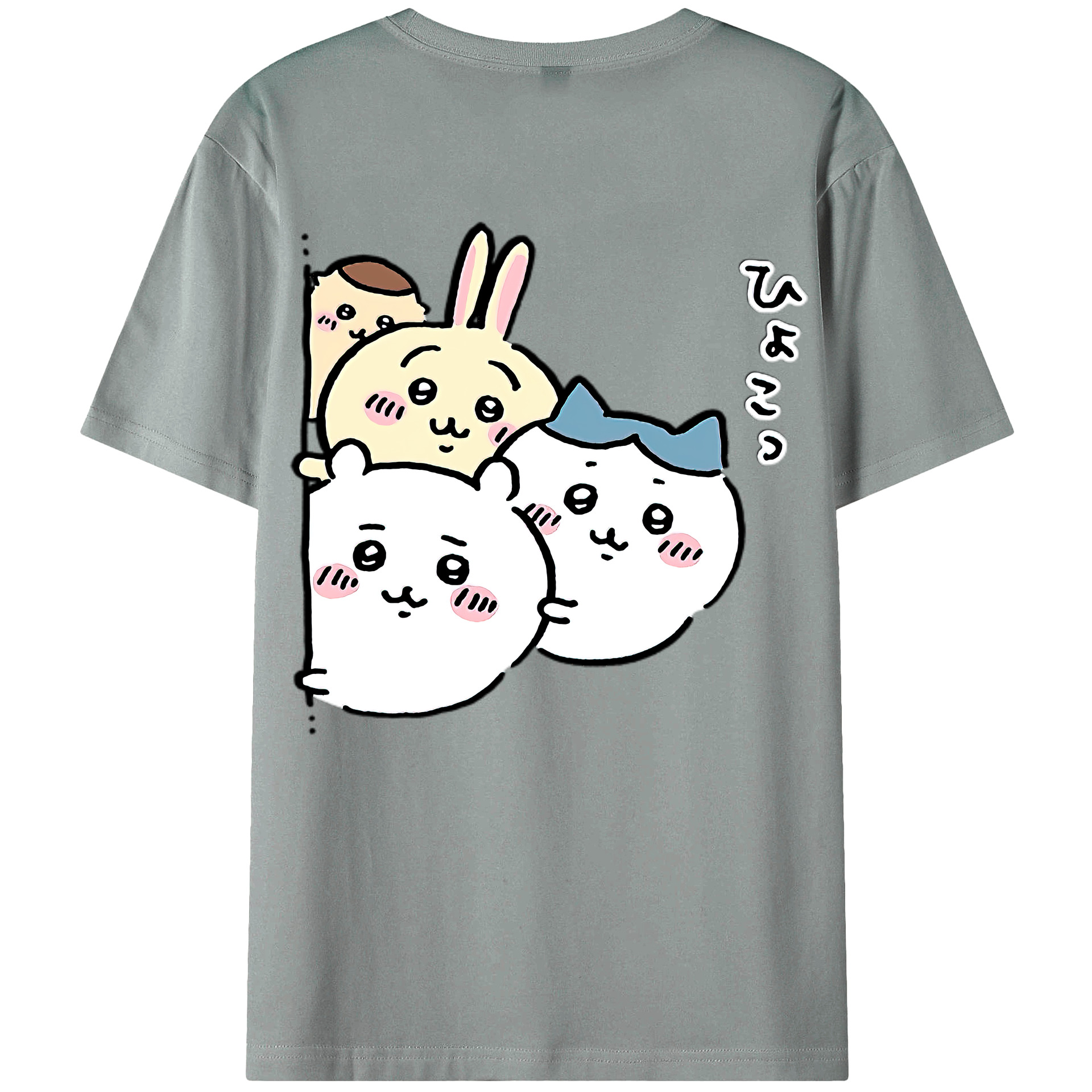 （画像用） ちいかわ ちいかわ Chii-kawa chiikawa 綿100％ メンズ半袖Tシャツ（バックプリント） 通気性